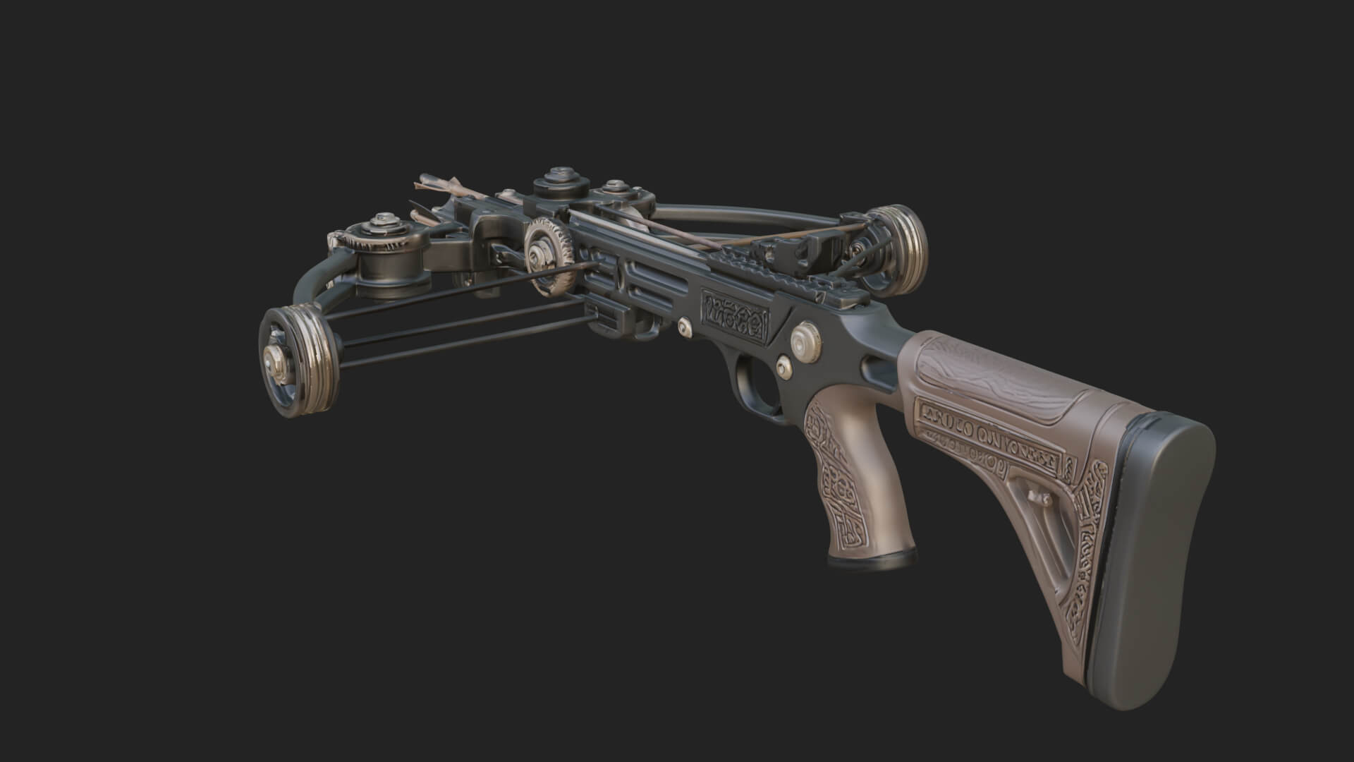 Tactical Scoped Crossbow Model Design 16 3D Print Model 3D Model