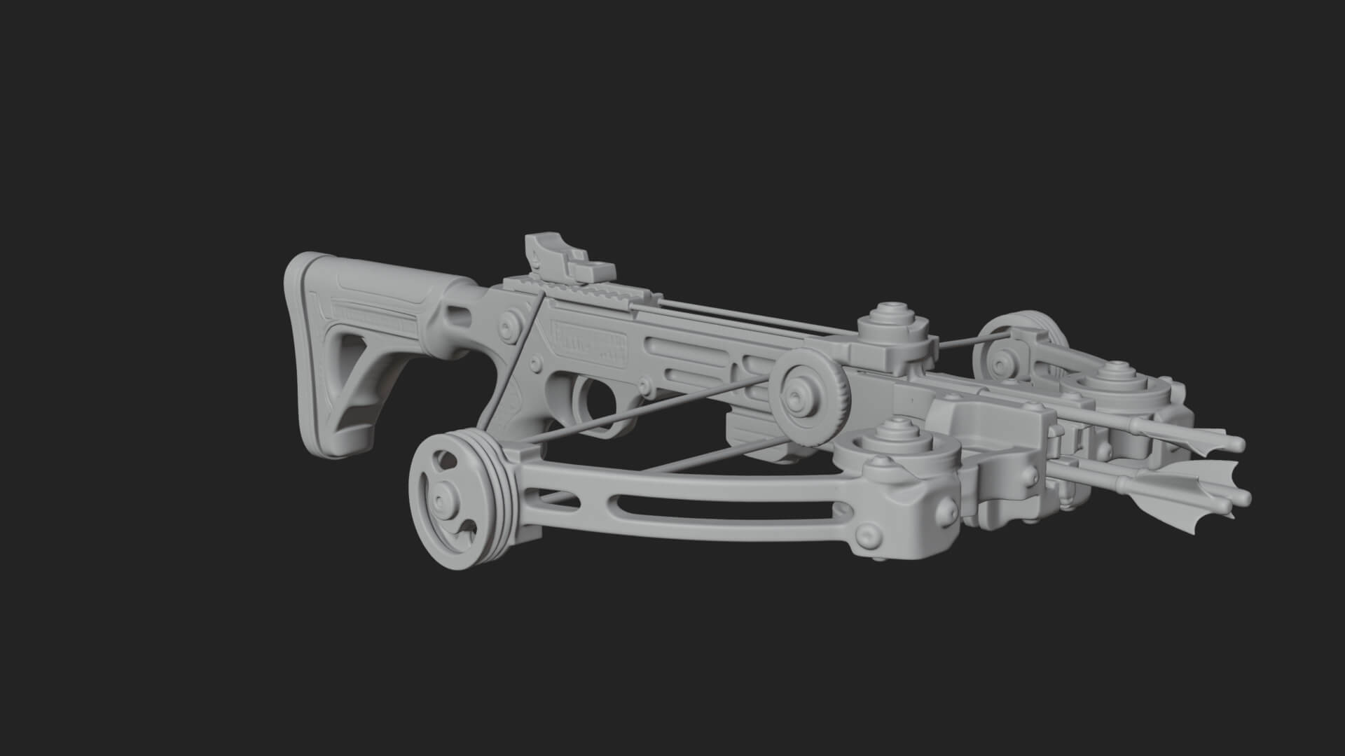 Tactical Scoped Crossbow Model Design 16 3D Print Model 3D Model