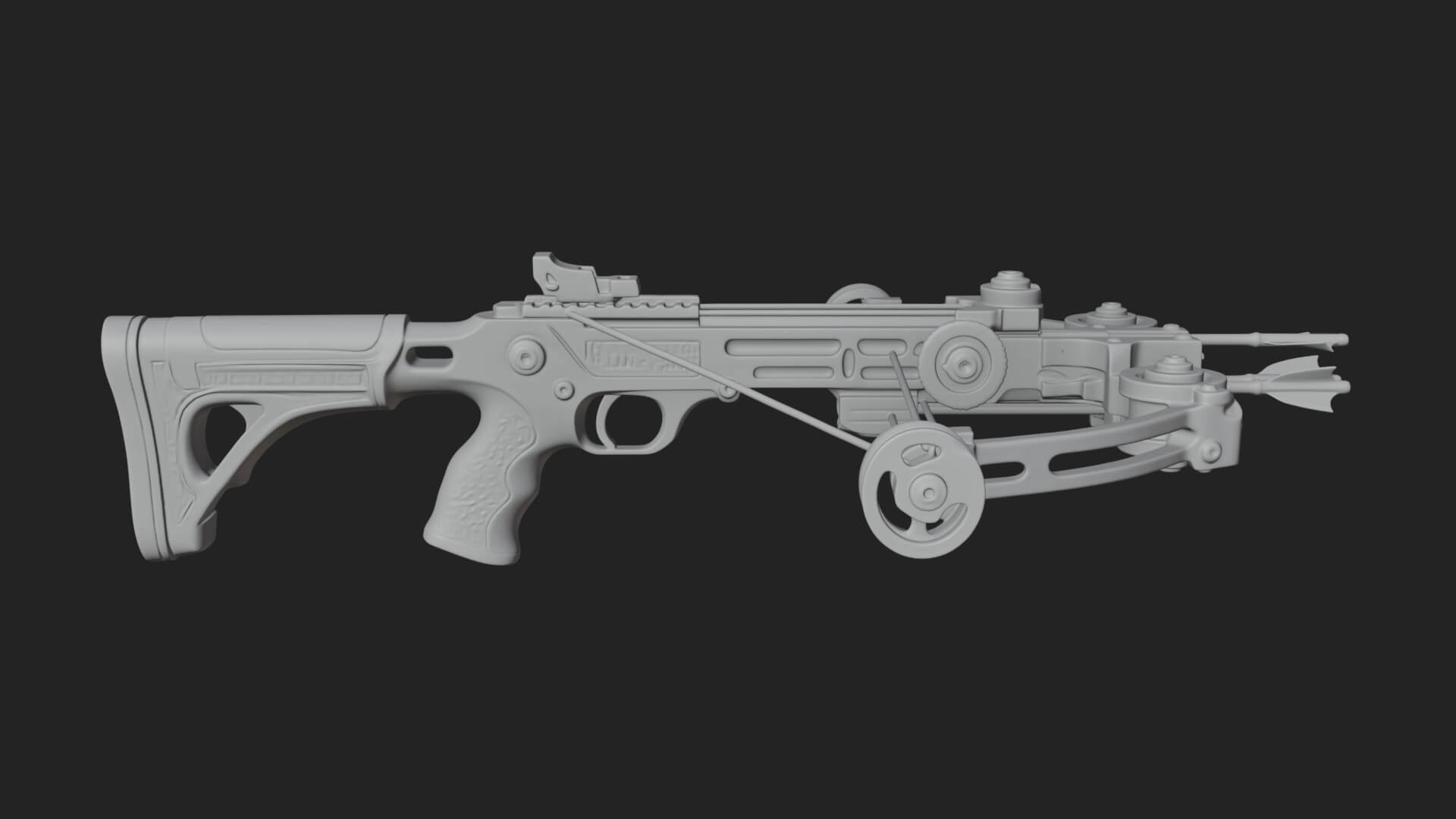Tactical Scoped Crossbow Model Design 16 3D Print Model 3D Model