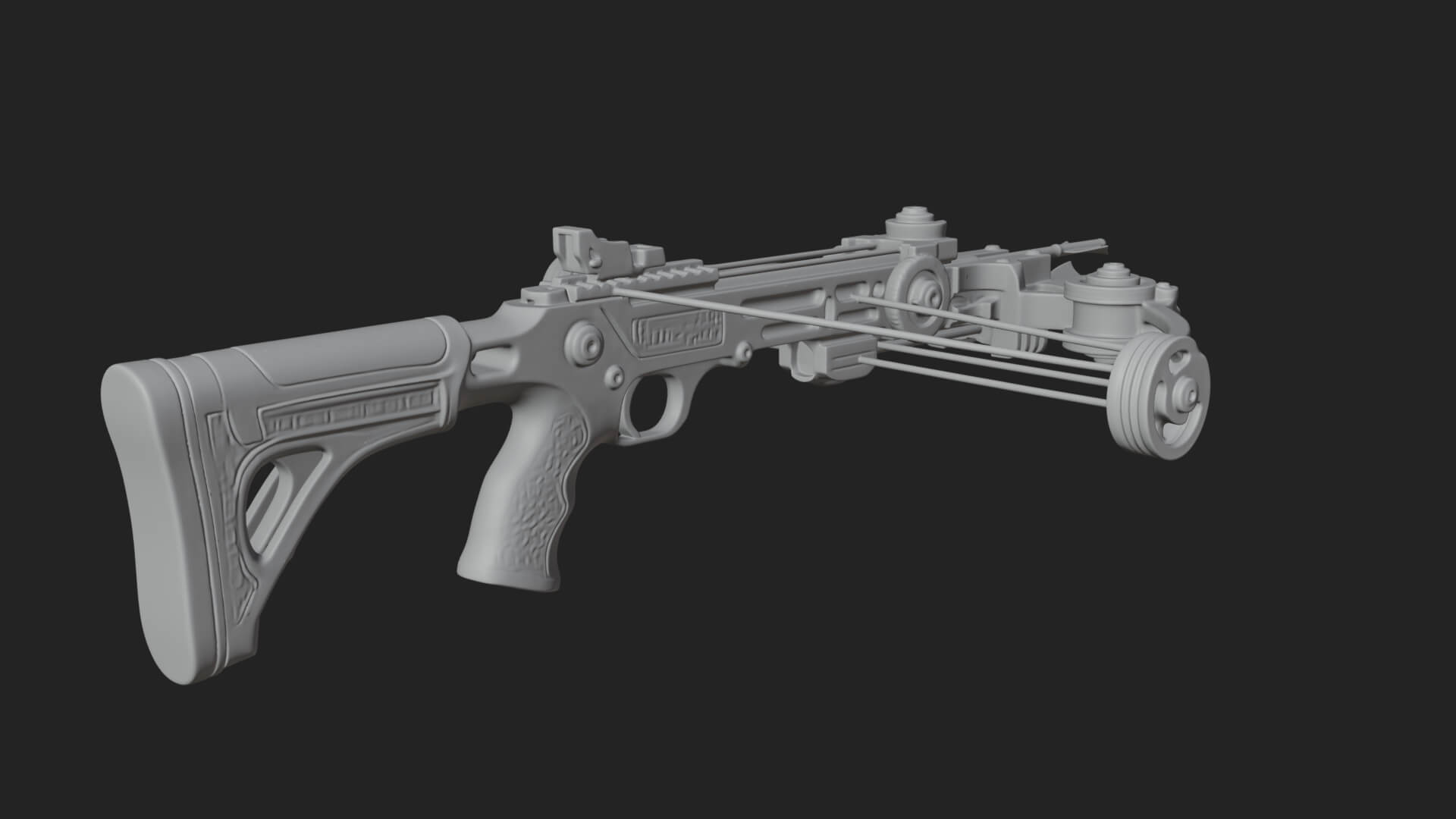 Tactical Scoped Crossbow Model Design 16 3D Print Model 3D Model