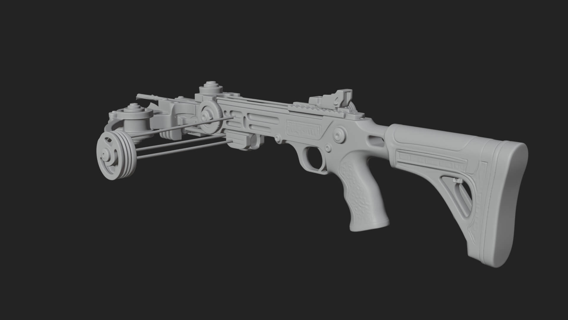 Tactical Scoped Crossbow Model Design 16 3D Print Model 3D Model