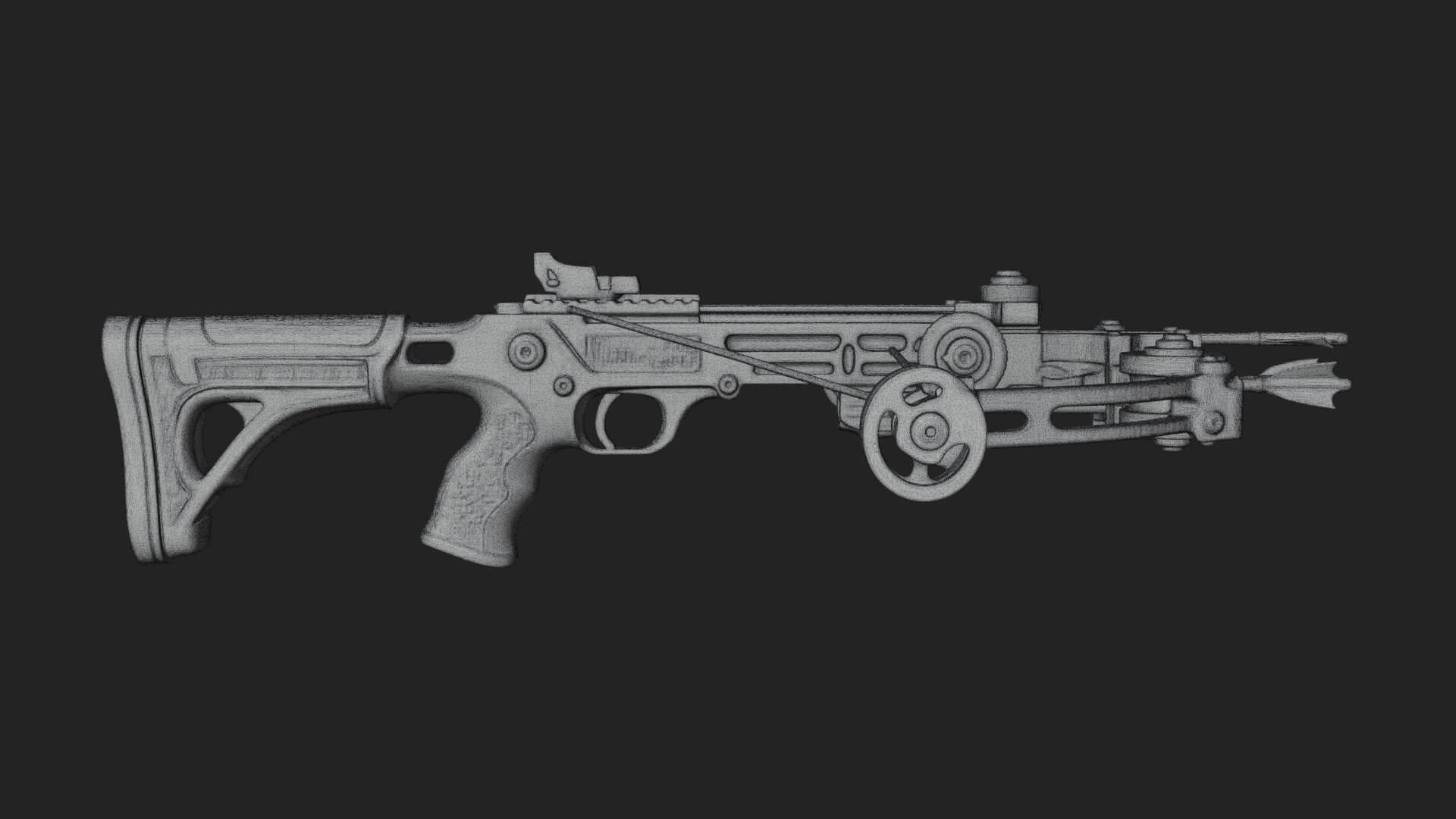 Tactical Scoped Crossbow Model Design 16 3D Print Model 3D Model