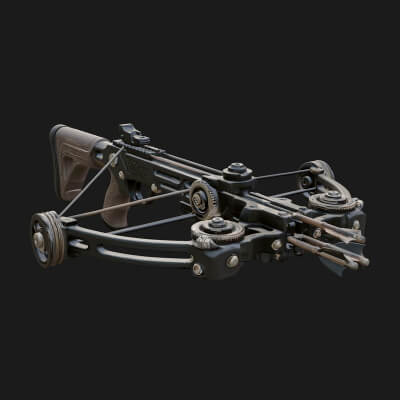 Tactical Scoped Crossbow Model Design 16 3D Print Model