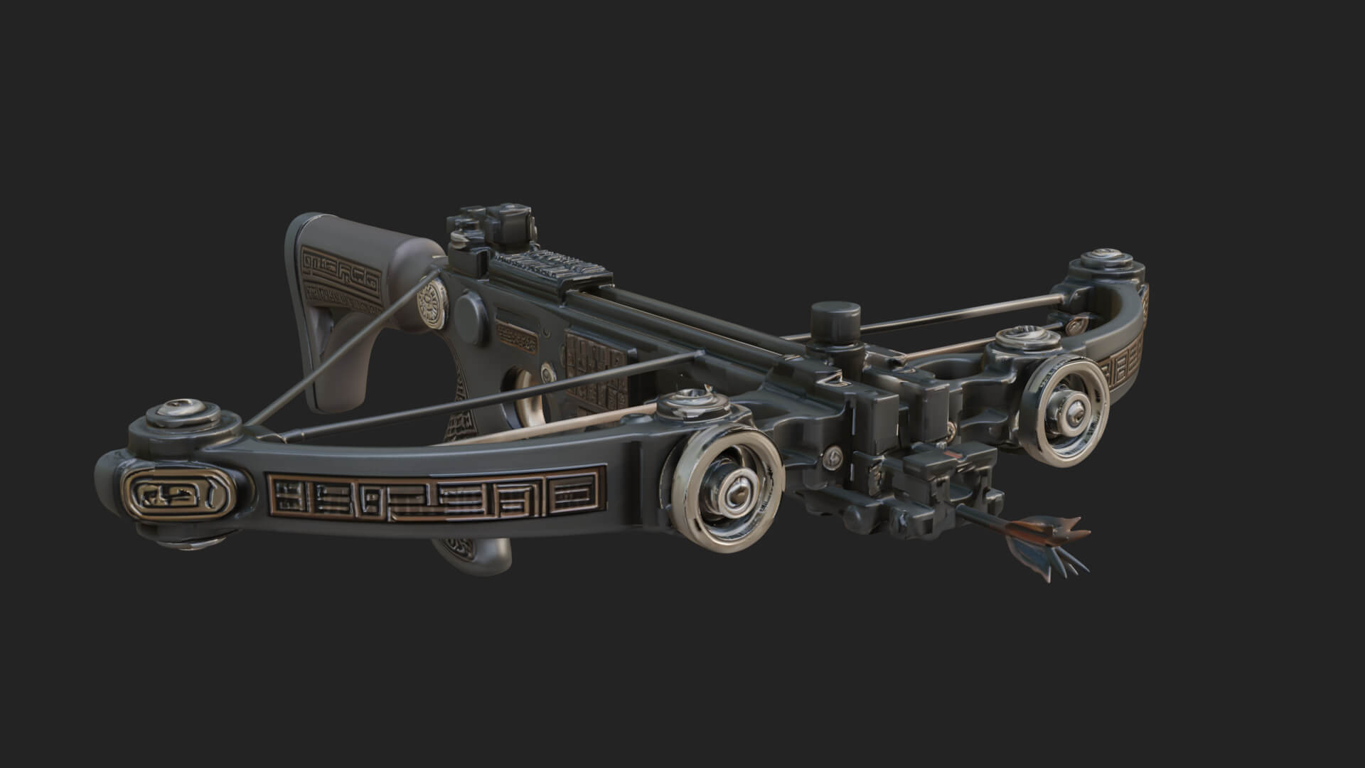 Tactical Scoped Crossbow Model Design 17 3D Print Model 3D Model
