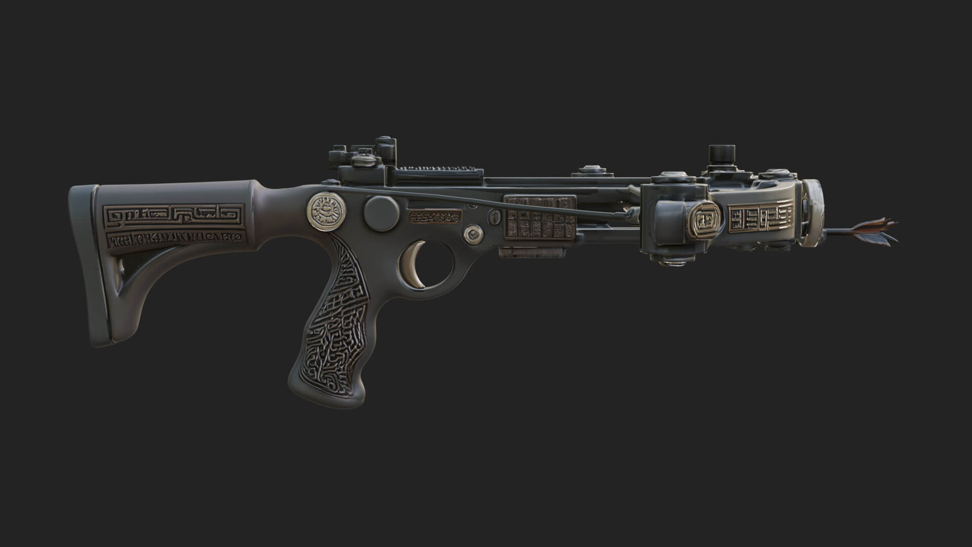 Tactical Scoped Crossbow Model Design 17 3D Print Model 3D Model