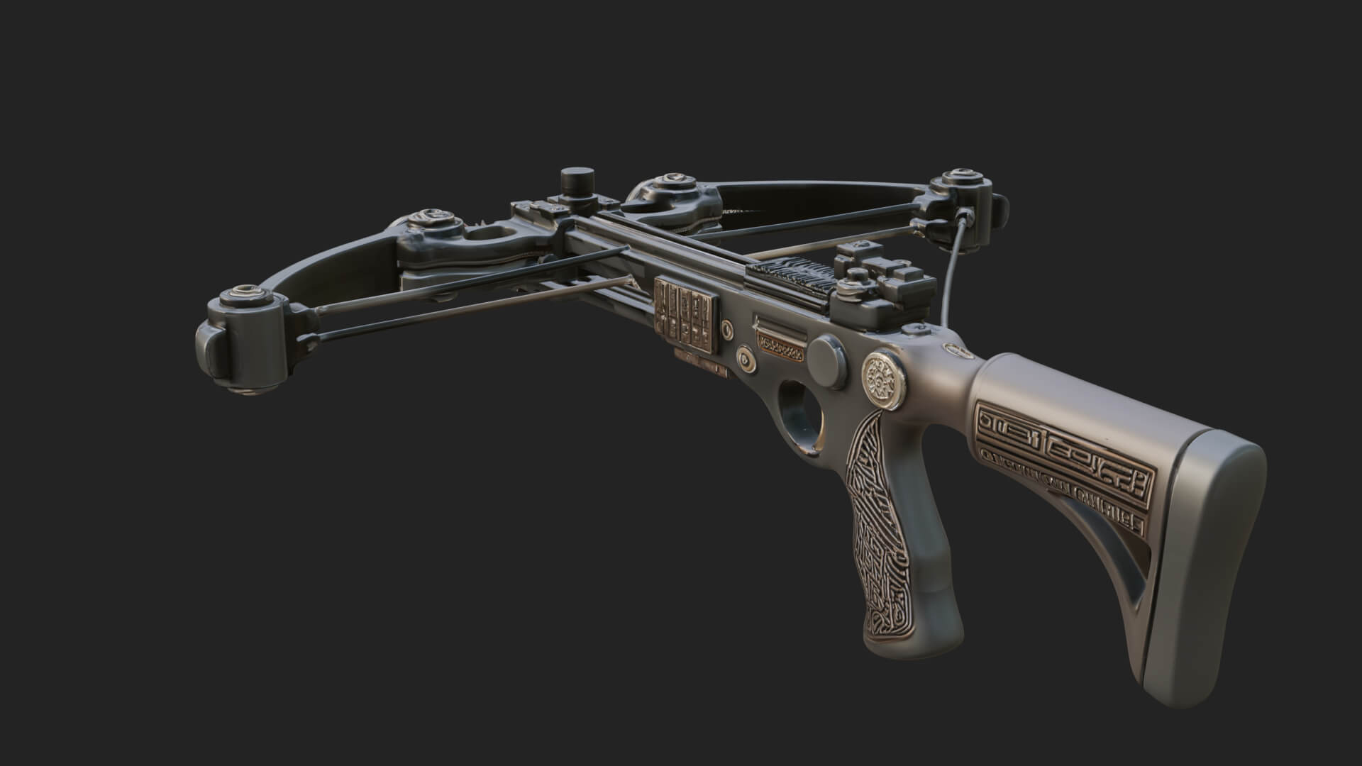 Tactical Scoped Crossbow Model Design 17 3D Print Model 3D Model