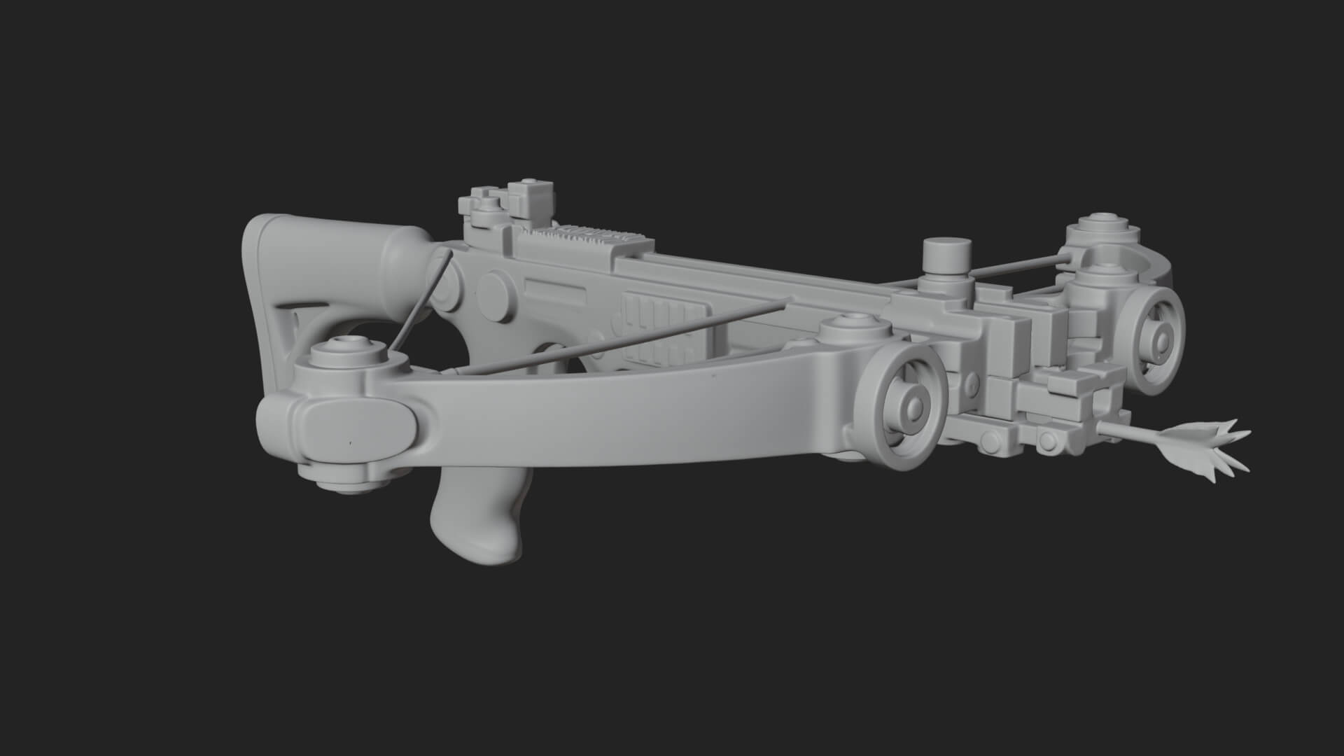 Tactical Scoped Crossbow Model Design 17 3D Print Model 3D Model