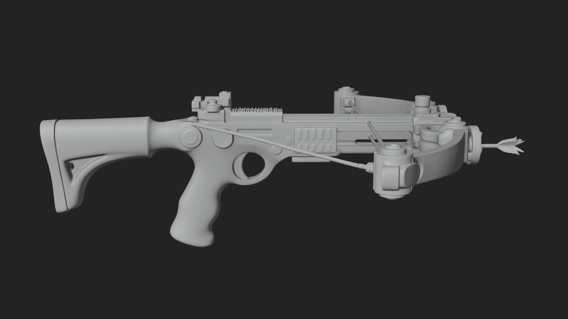 Tactical Scoped Crossbow Model Design 17 3D Print Model 3D Model