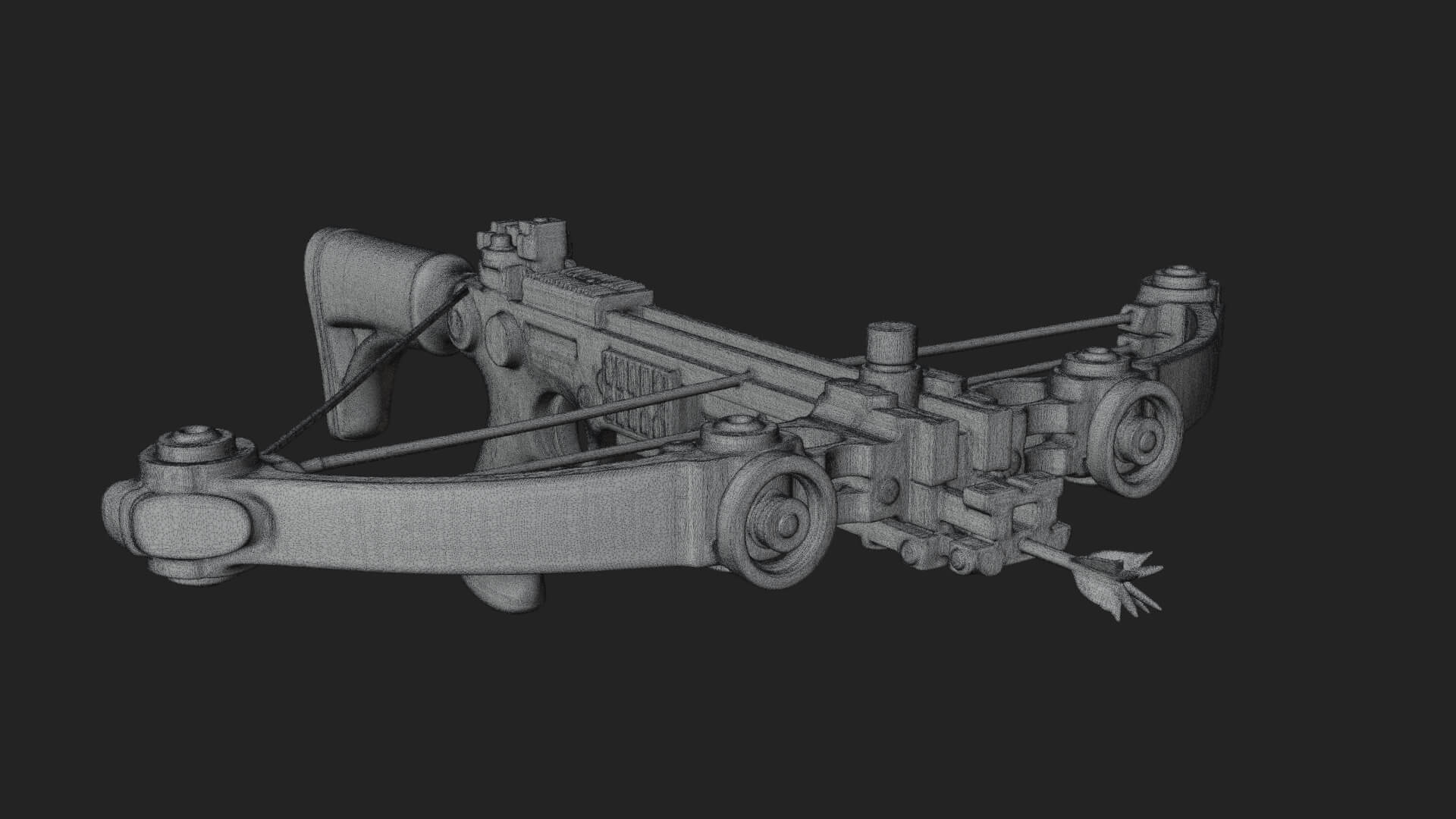 Tactical Scoped Crossbow Model Design 17 3D Print Model 3D Model