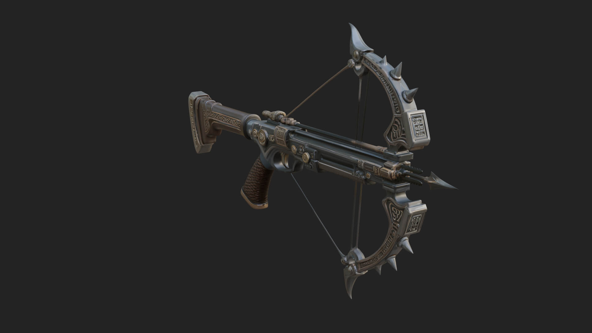 Tactical Scoped Crossbow Model Design 18 3D Print Model 3D Model