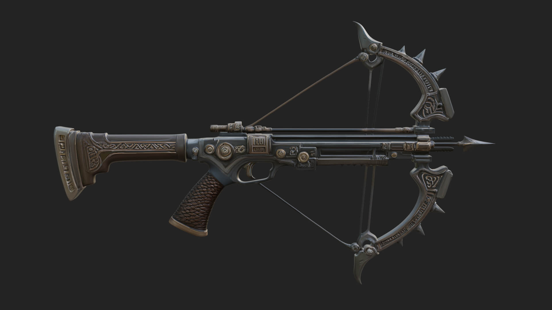 Tactical Scoped Crossbow Model Design 18 3D Print Model 3D Model