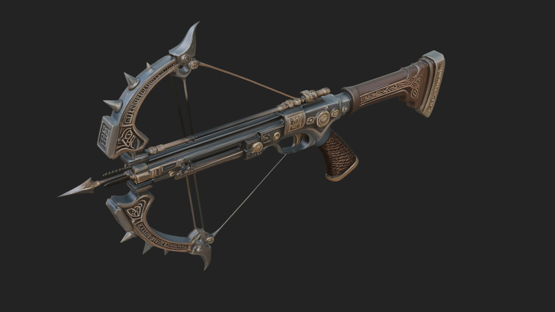 Tactical Scoped Crossbow Model Design 18 3D Print Model 3D Model