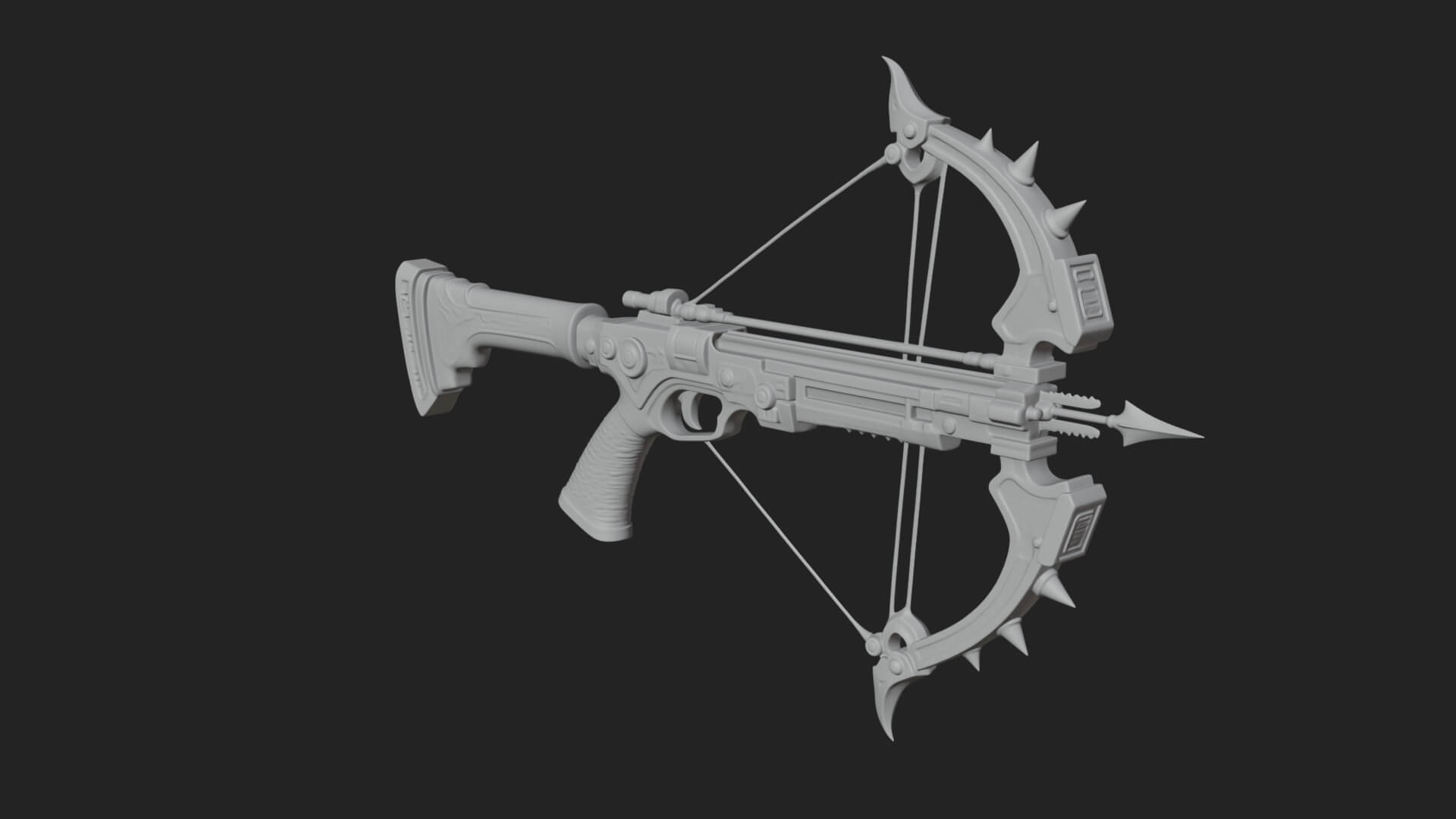 Tactical Scoped Crossbow Model Design 18 3D Print Model 3D Model