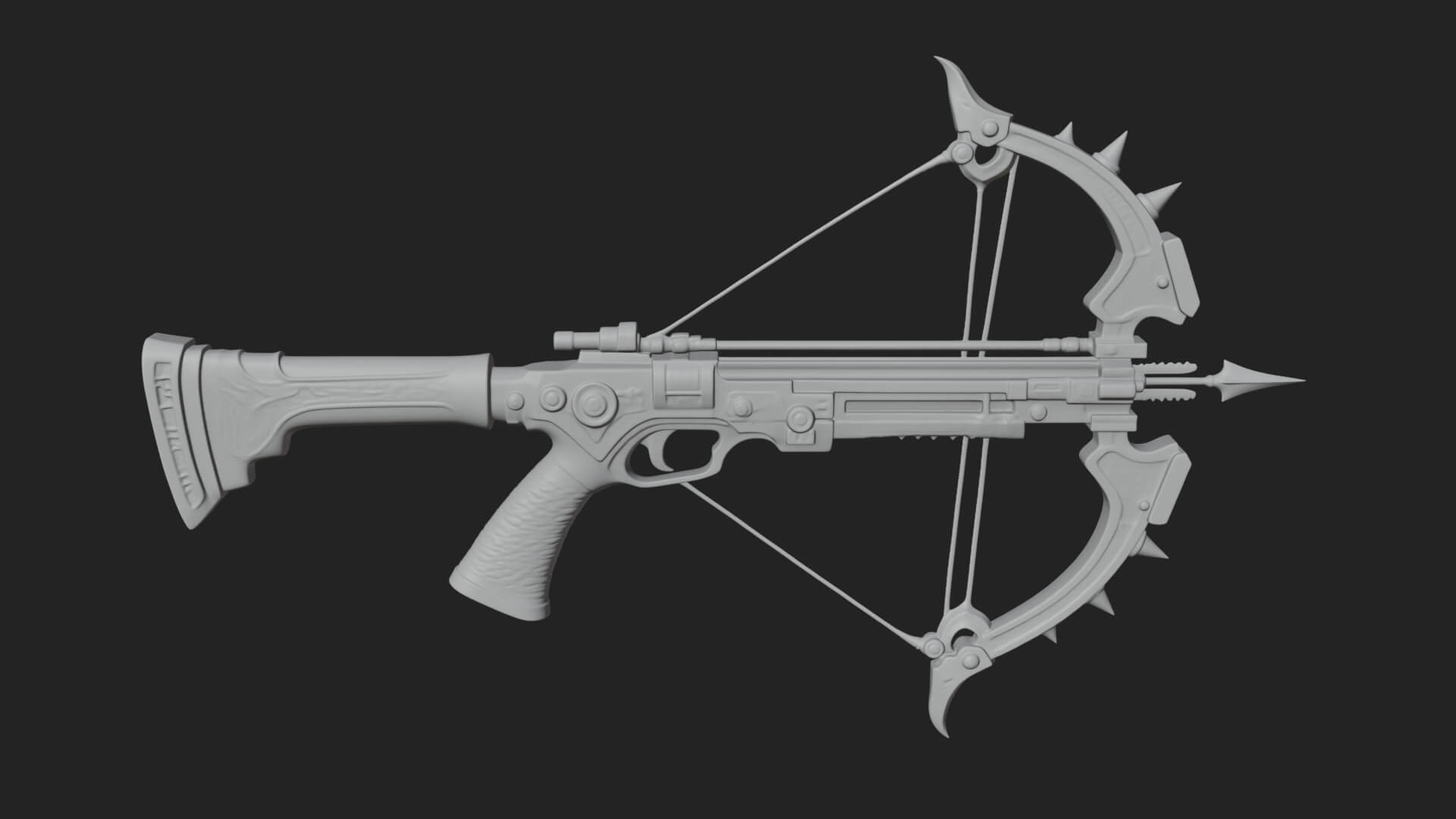 Tactical Scoped Crossbow Model Design 18 3D Print Model 3D Model