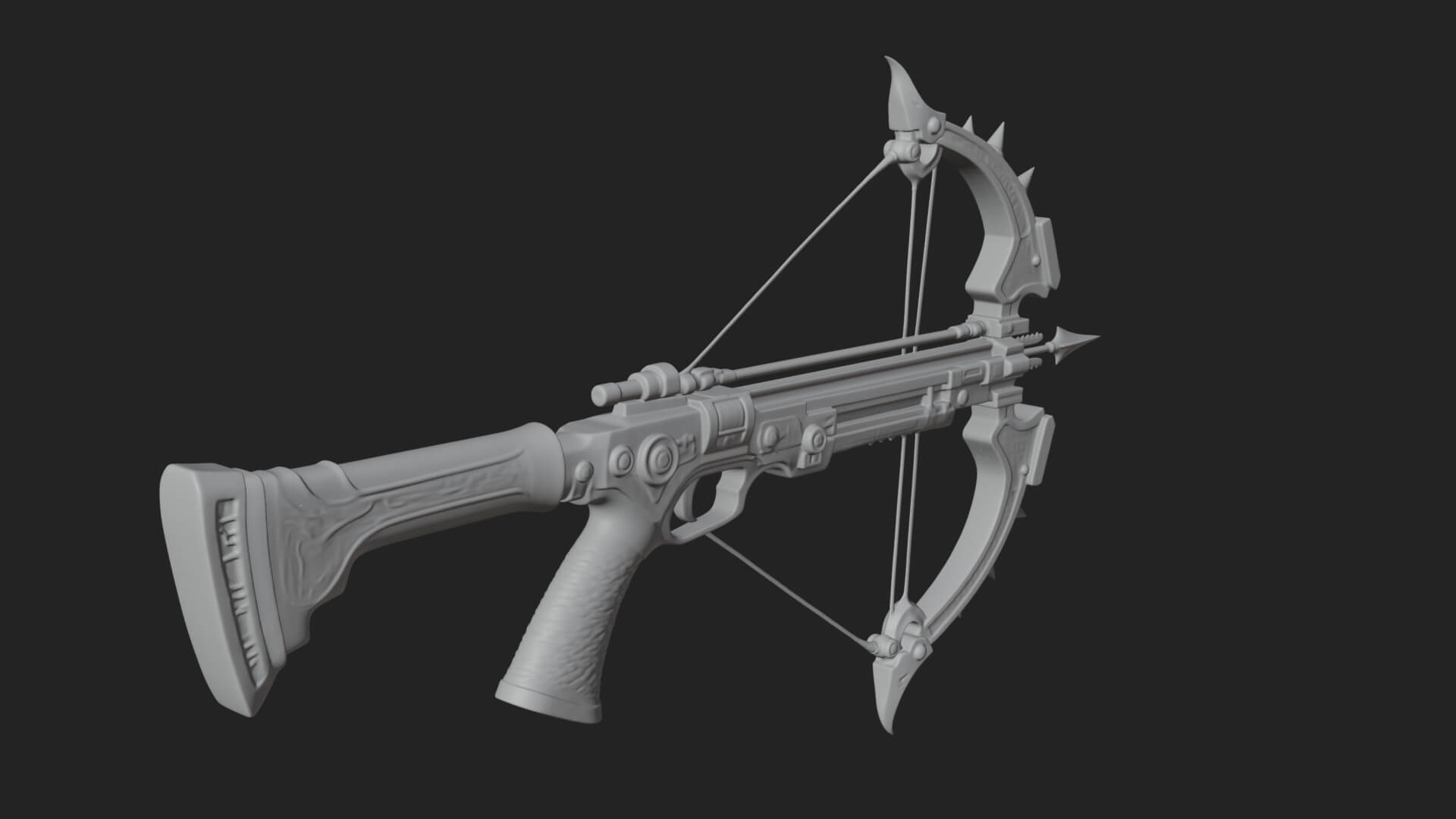 Tactical Scoped Crossbow Model Design 18 3D Print Model 3D Model