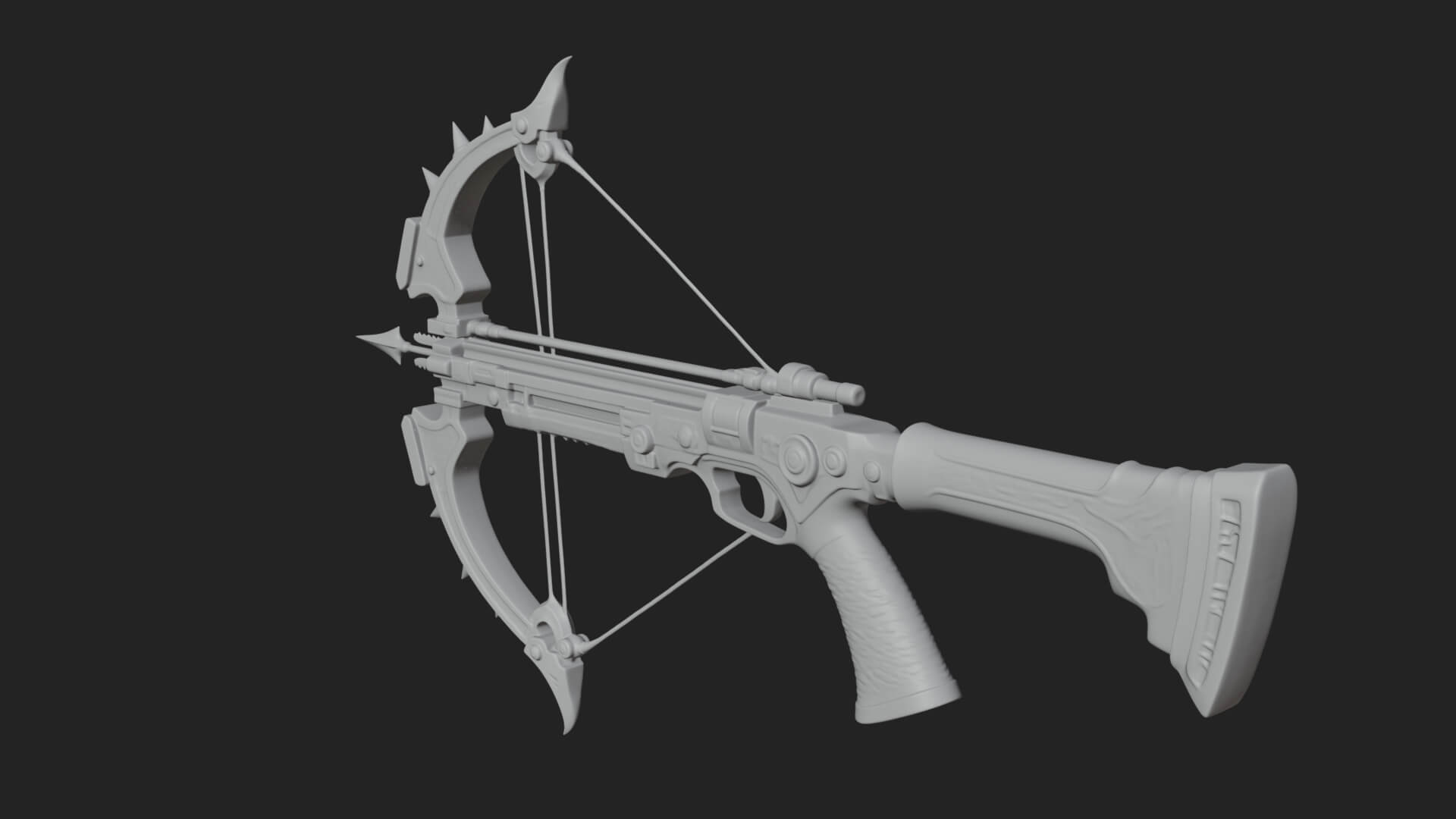Tactical Scoped Crossbow Model Design 18 3D Print Model 3D Model