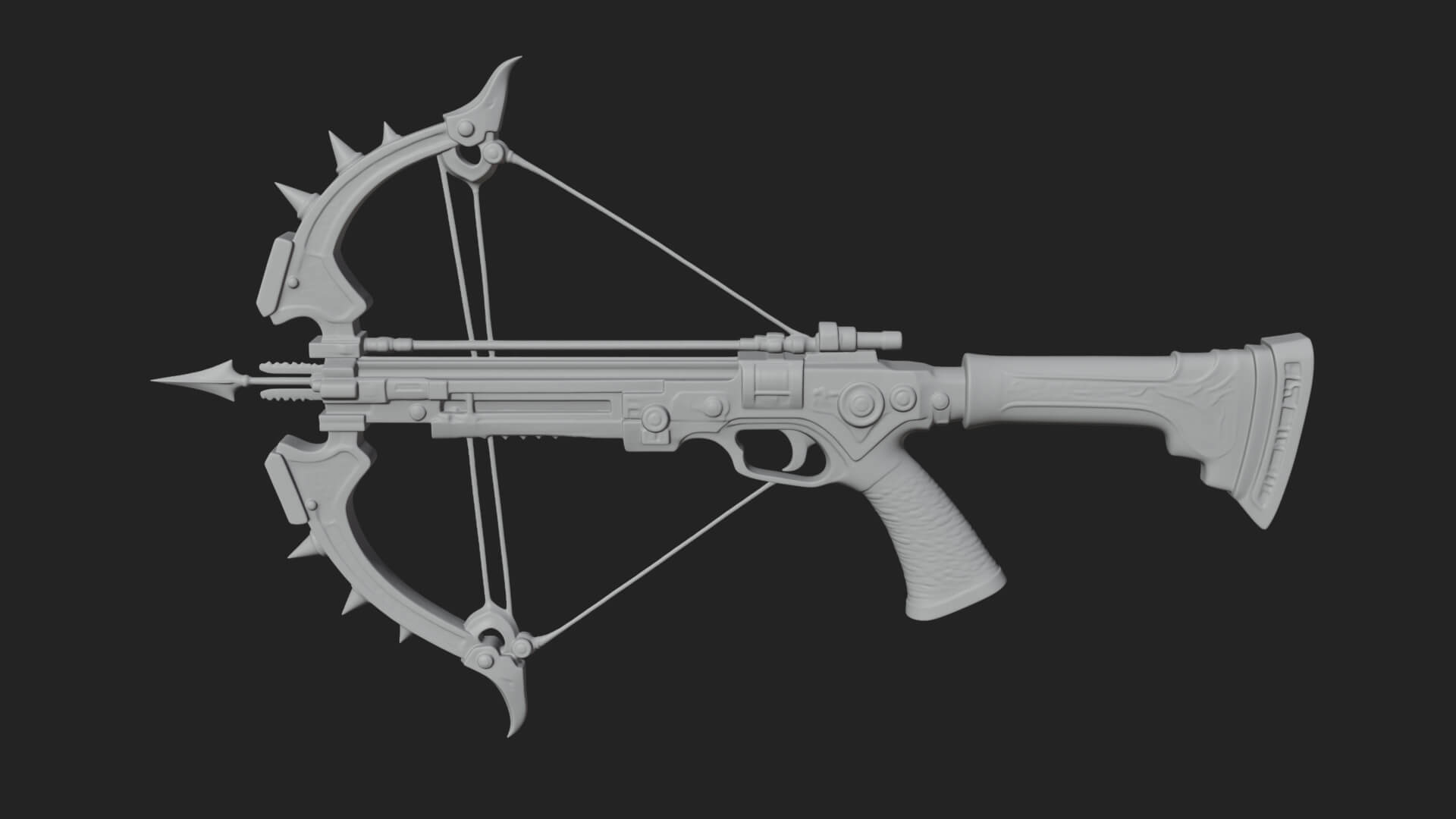 Tactical Scoped Crossbow Model Design 18 3D Print Model 3D Model