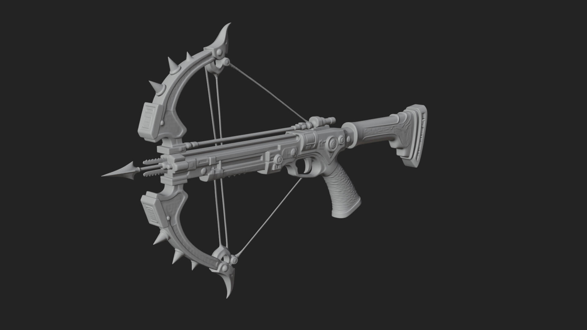 Tactical Scoped Crossbow Model Design 18 3D Print Model 3D Model