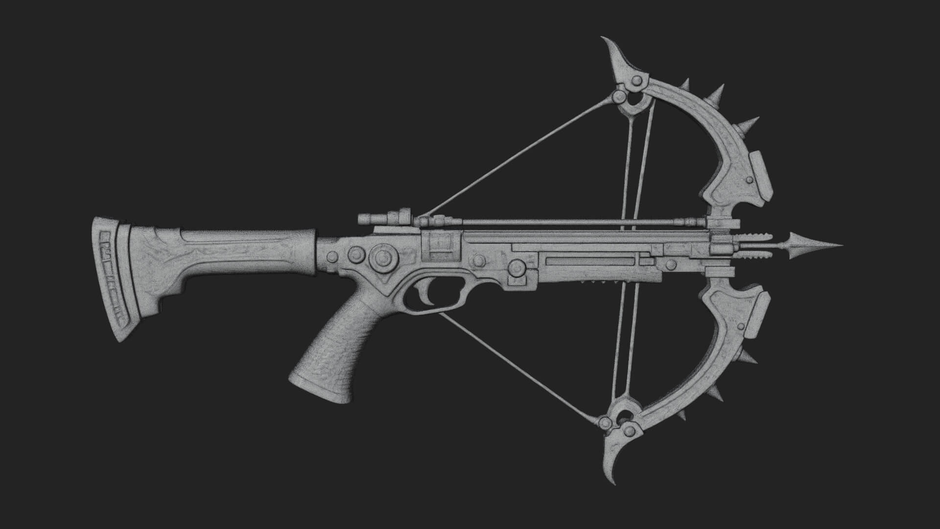 Tactical Scoped Crossbow Model Design 18 3D Print Model 3D Model