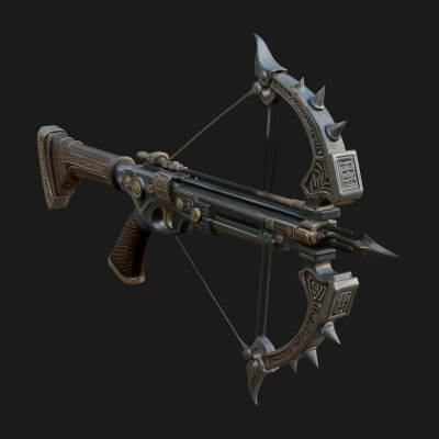 Tactical Scoped Crossbow Model Design 18 3D Print Model