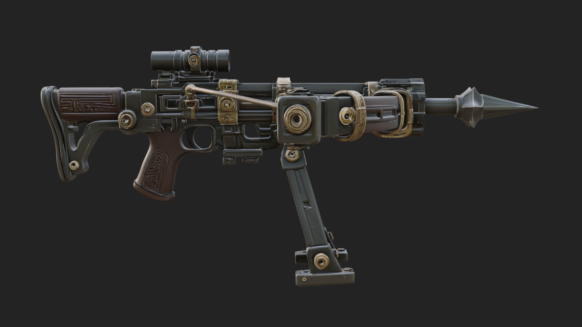 Tactical Scoped Crossbow Model Design 2 3D Print Model 3D Model