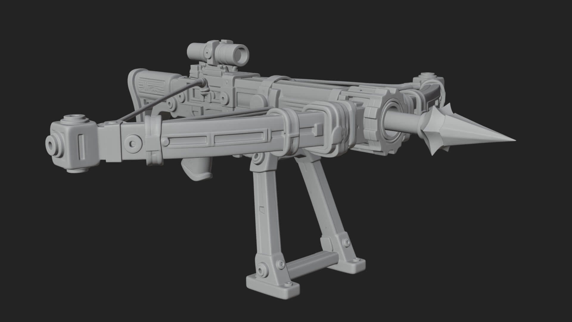 Tactical Scoped Crossbow Model Design 2 3D Print Model 3D Model