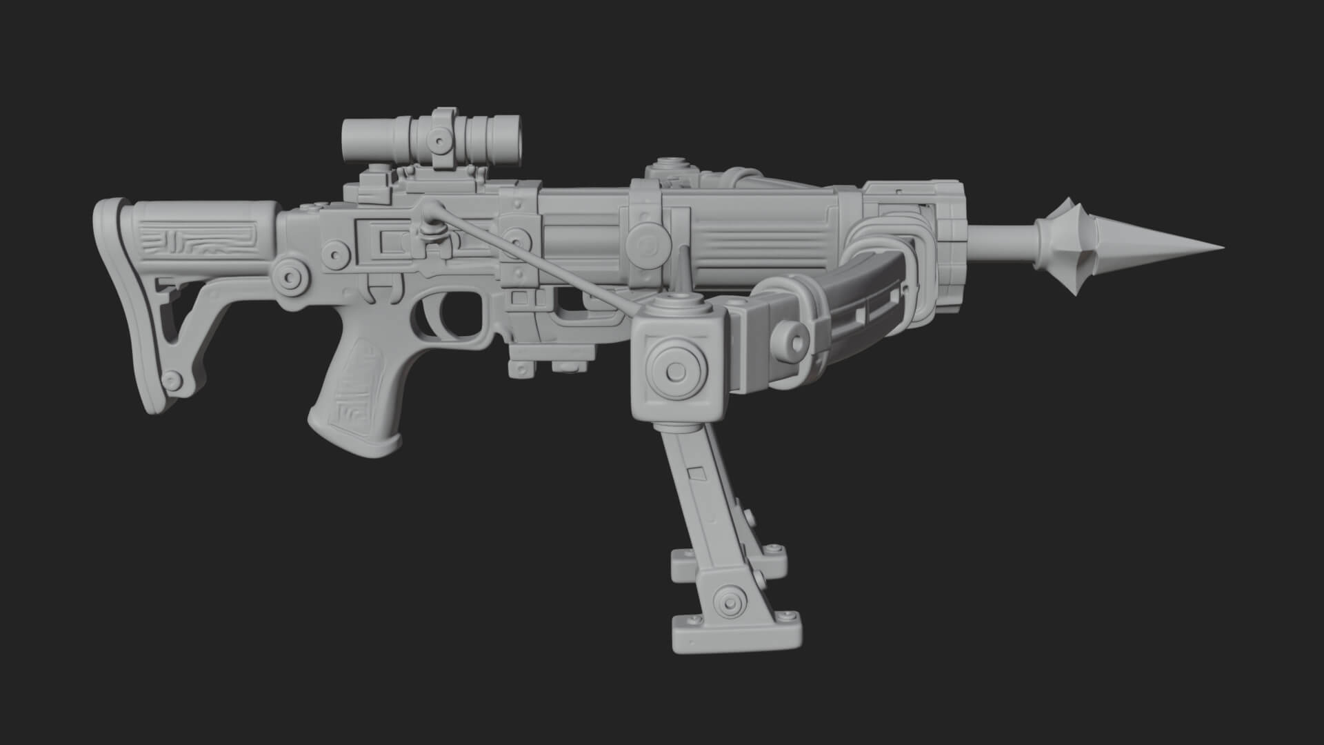 Tactical Scoped Crossbow Model Design 2 3D Print Model 3D Model