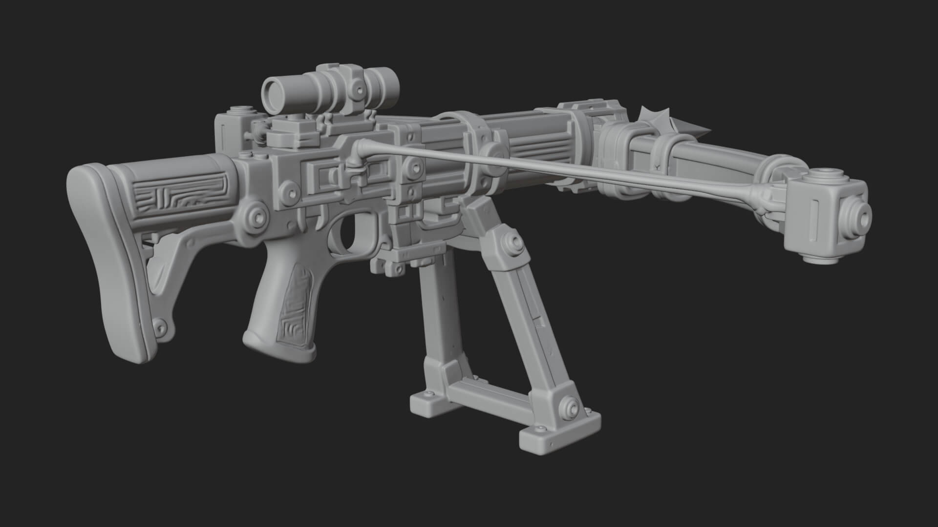 Tactical Scoped Crossbow Model Design 2 3D Print Model 3D Model