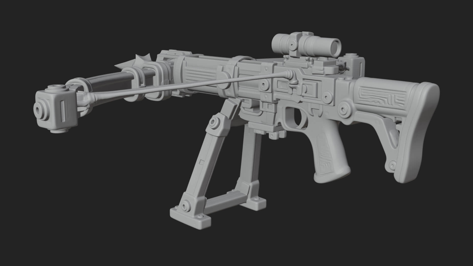 Tactical Scoped Crossbow Model Design 2 3D Print Model 3D Model