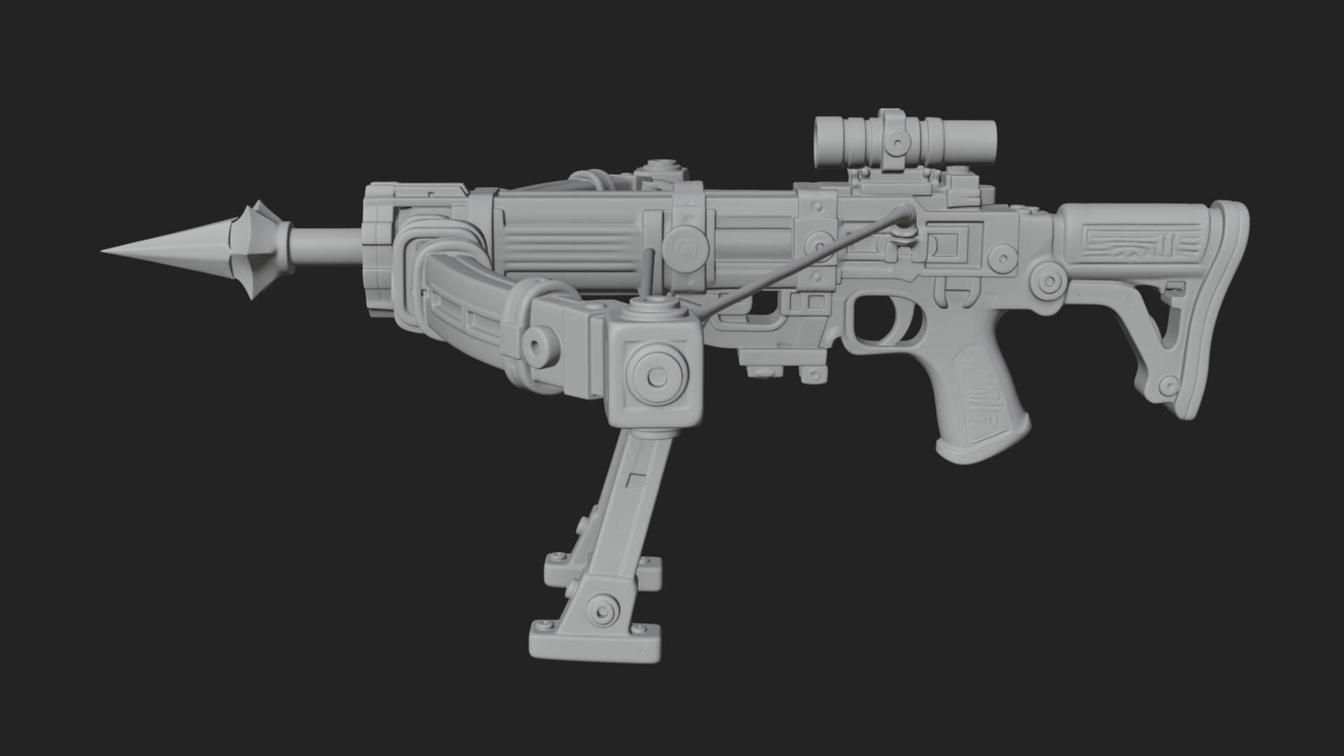Tactical Scoped Crossbow Model Design 2 3D Print Model 3D Model