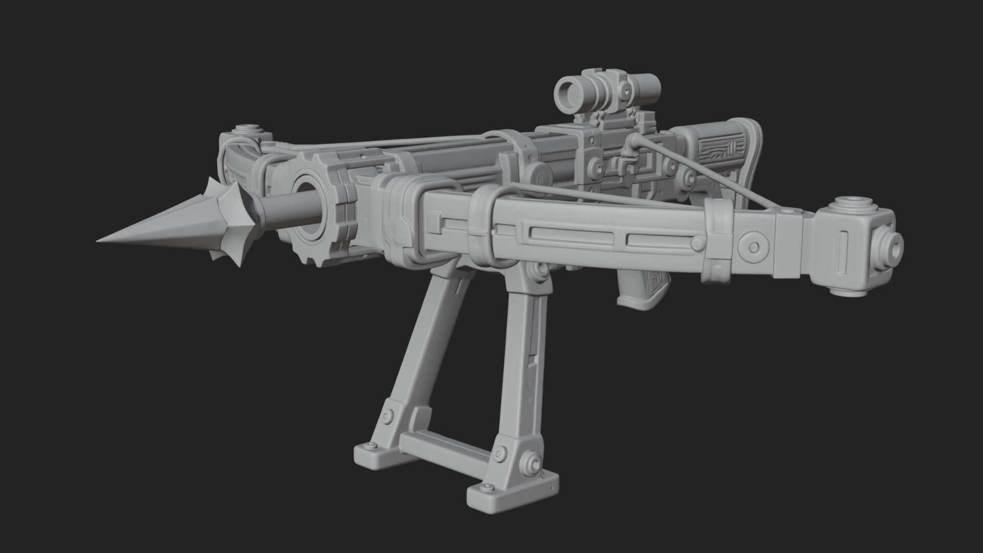 Tactical Scoped Crossbow Model Design 2 3D Print Model 3D Model