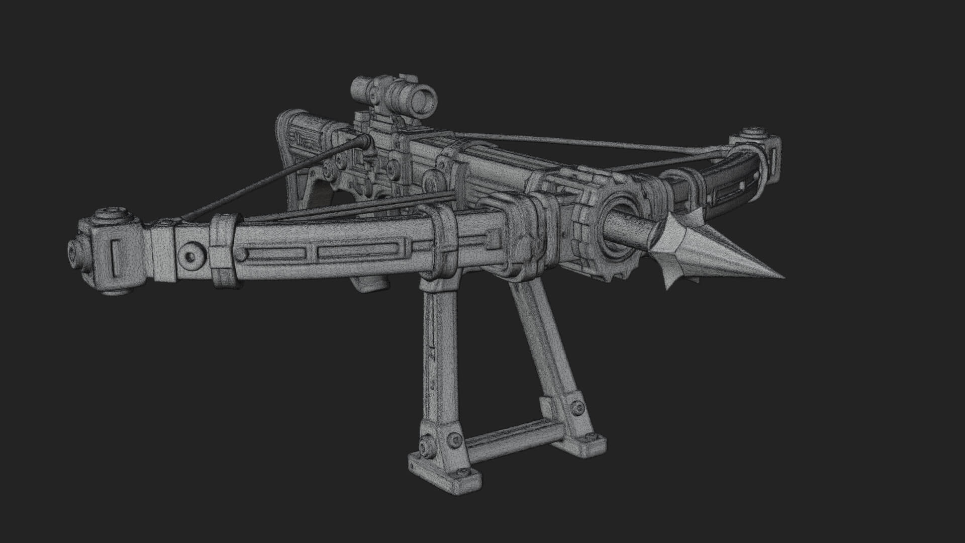 Tactical Scoped Crossbow Model Design 2 3D Print Model 3D Model