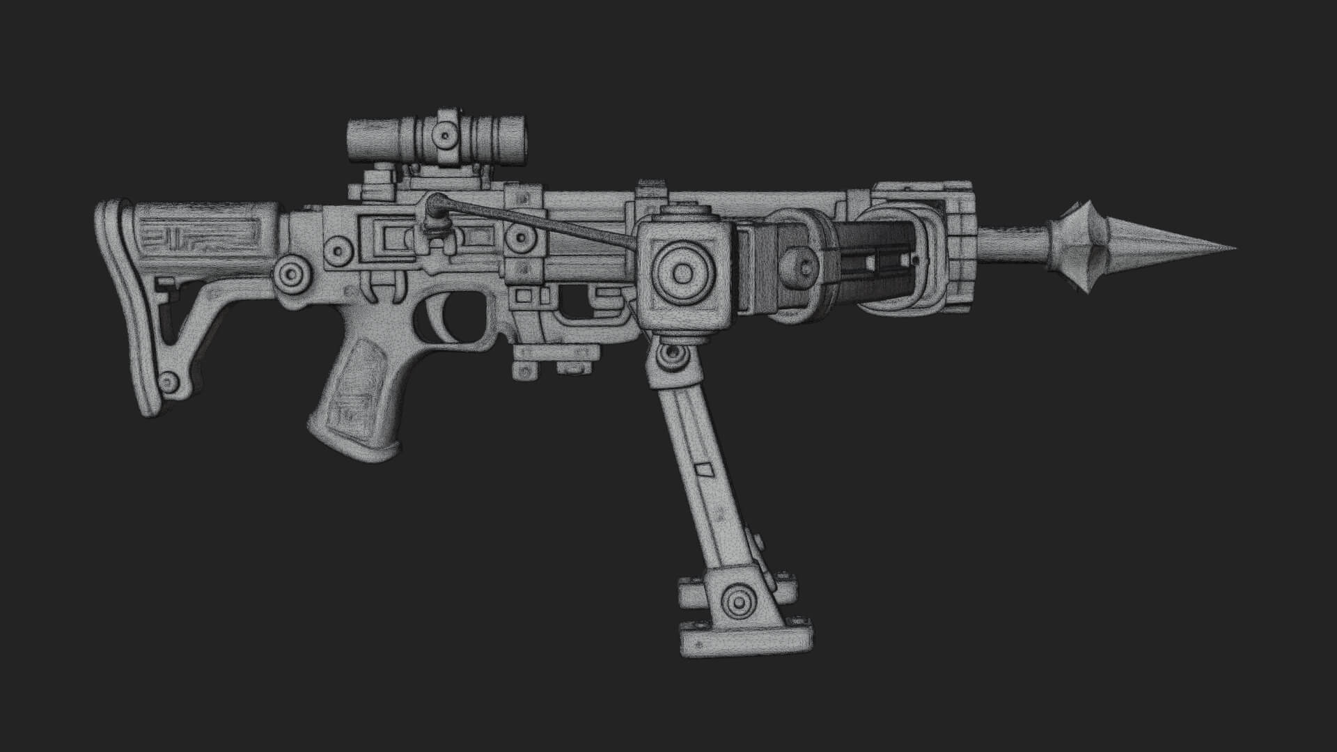 Tactical Scoped Crossbow Model Design 2 3D Print Model 3D Model