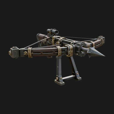 Tactical Scoped Crossbow Model Design 2 3D Print Model