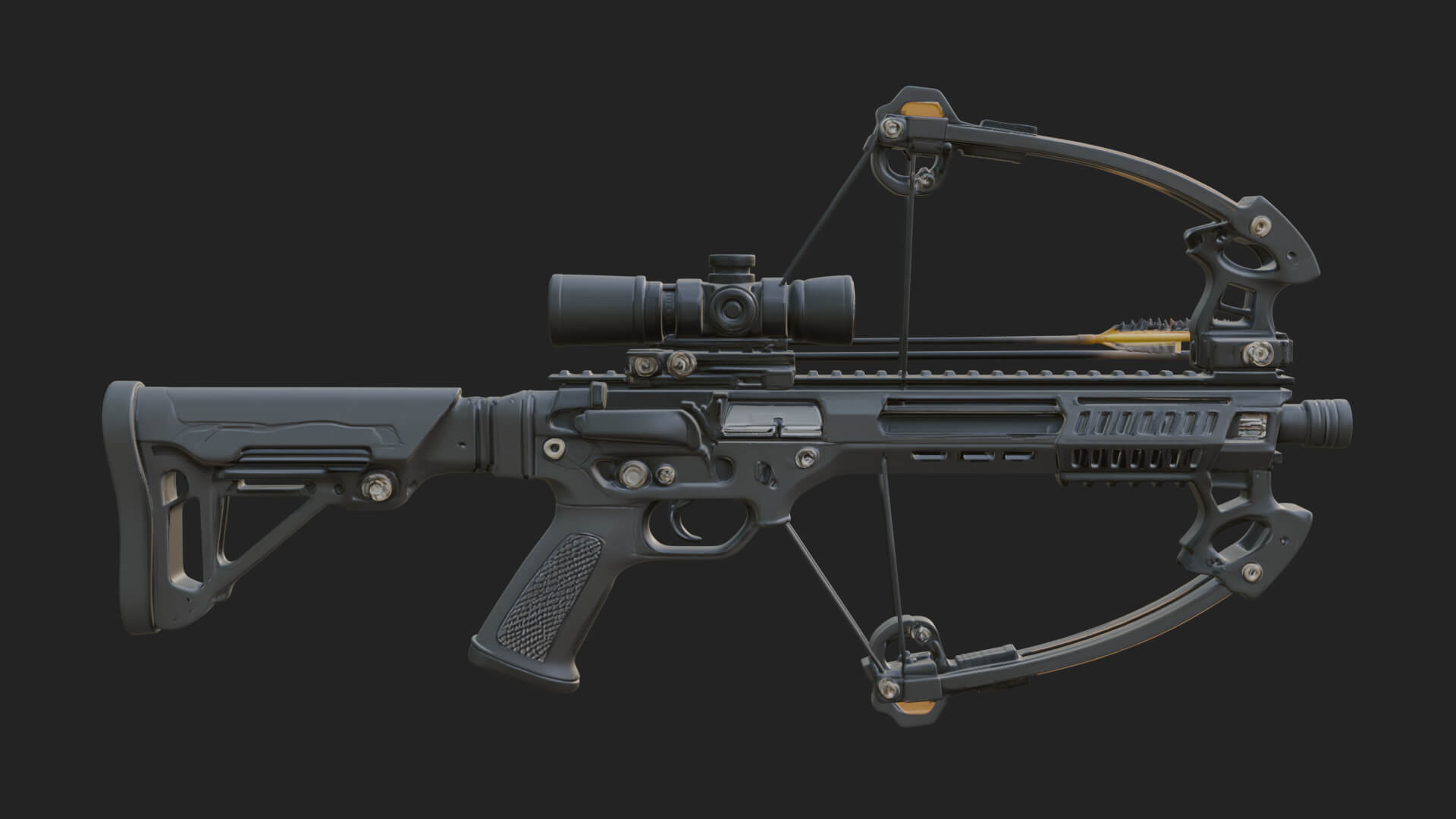 Tactical Scoped Crossbow Model Design 5 3D Print Model 3D Model