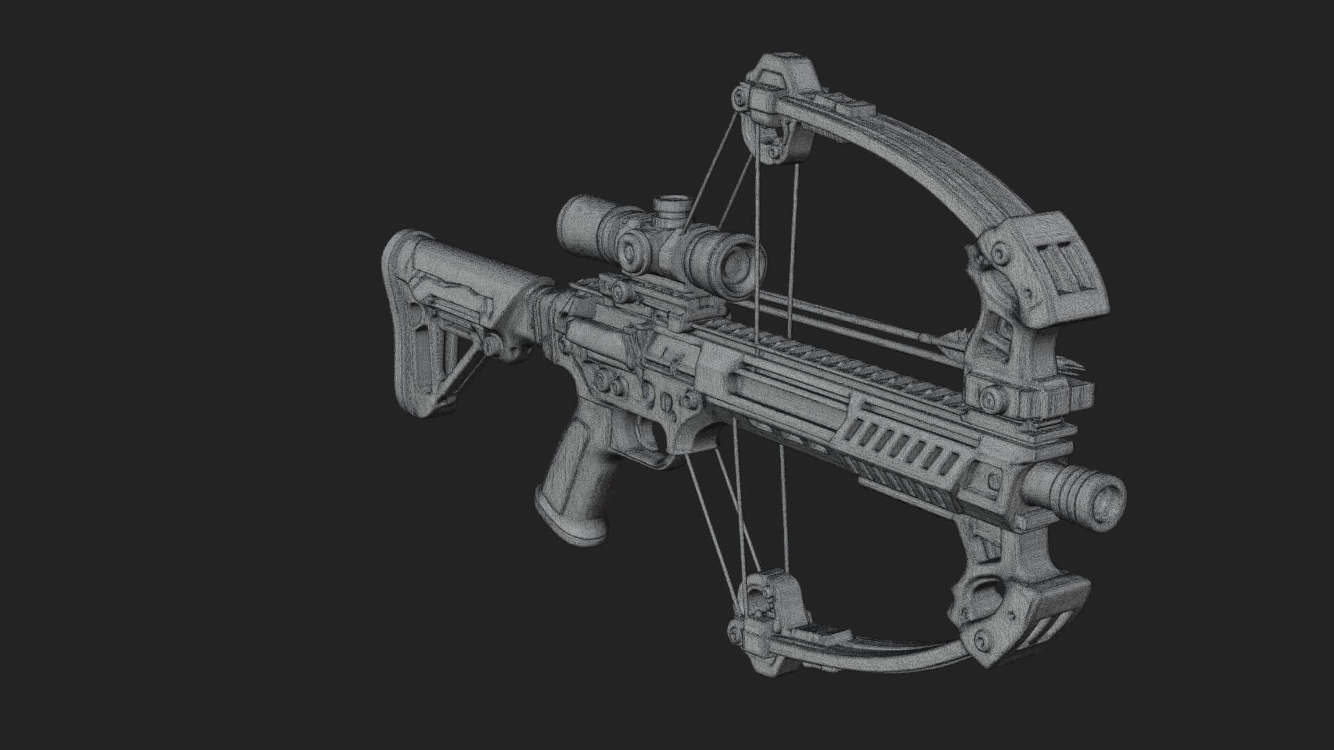 Tactical Scoped Crossbow Model Design 5 3D Print Model 3D Model