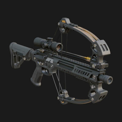 Tactical Scoped Crossbow Model Design 5 3D Print Model
