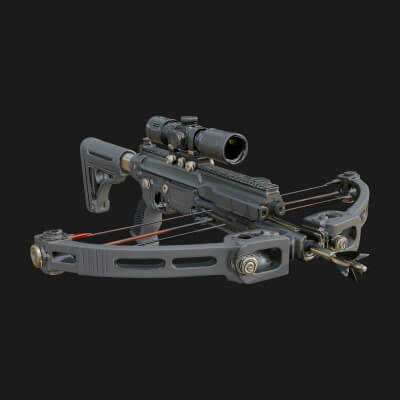 Tactical Scoped Crossbow Model Design 6 3D Print Model