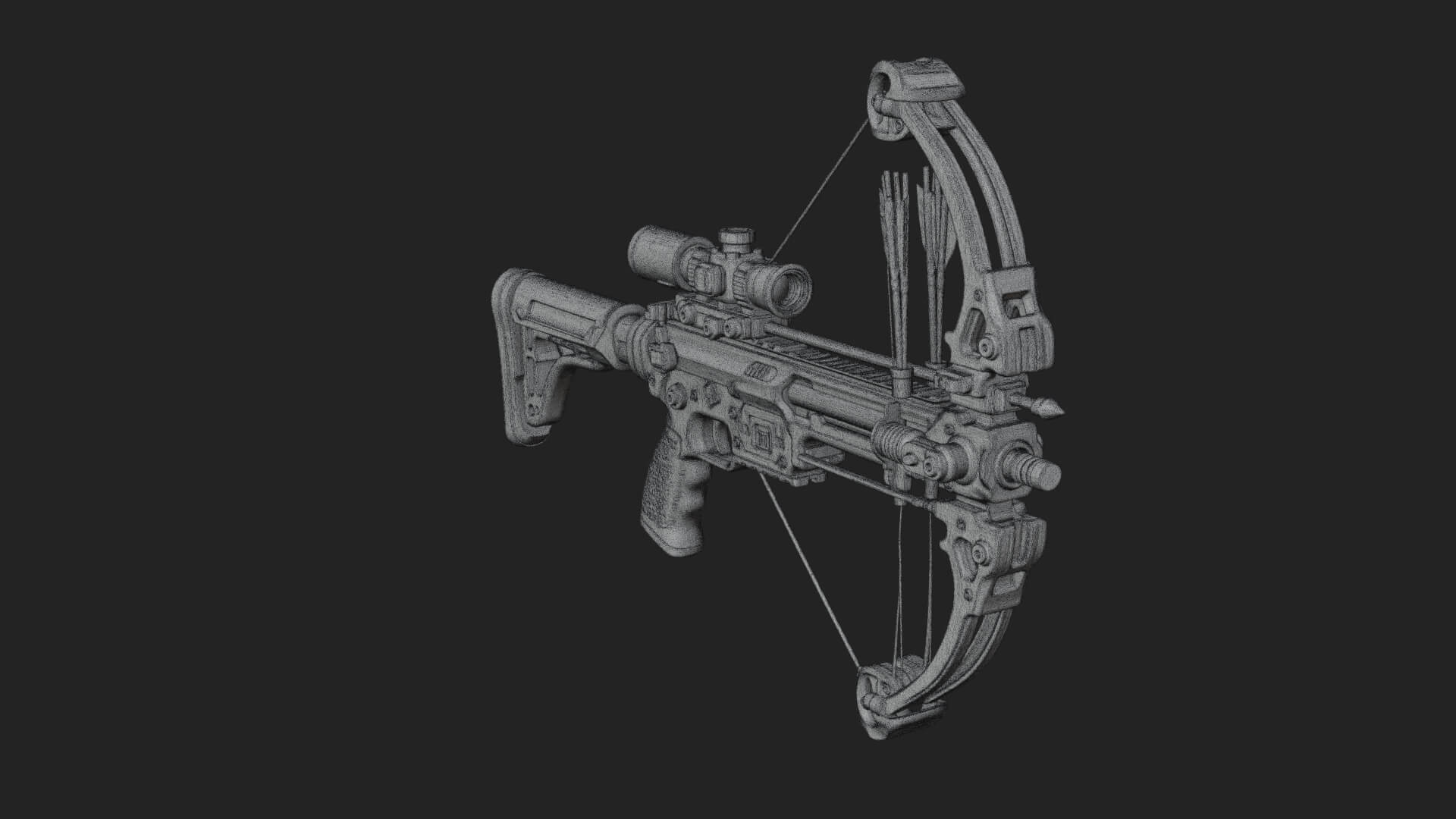 Tactical Scoped Crossbow Model Design 7 3D Print Model 3D Model