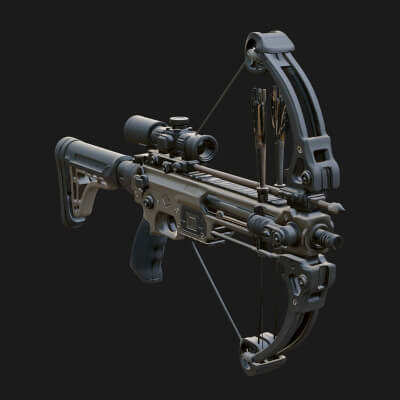 Tactical Scoped Crossbow Model Design 7 3D Print Model