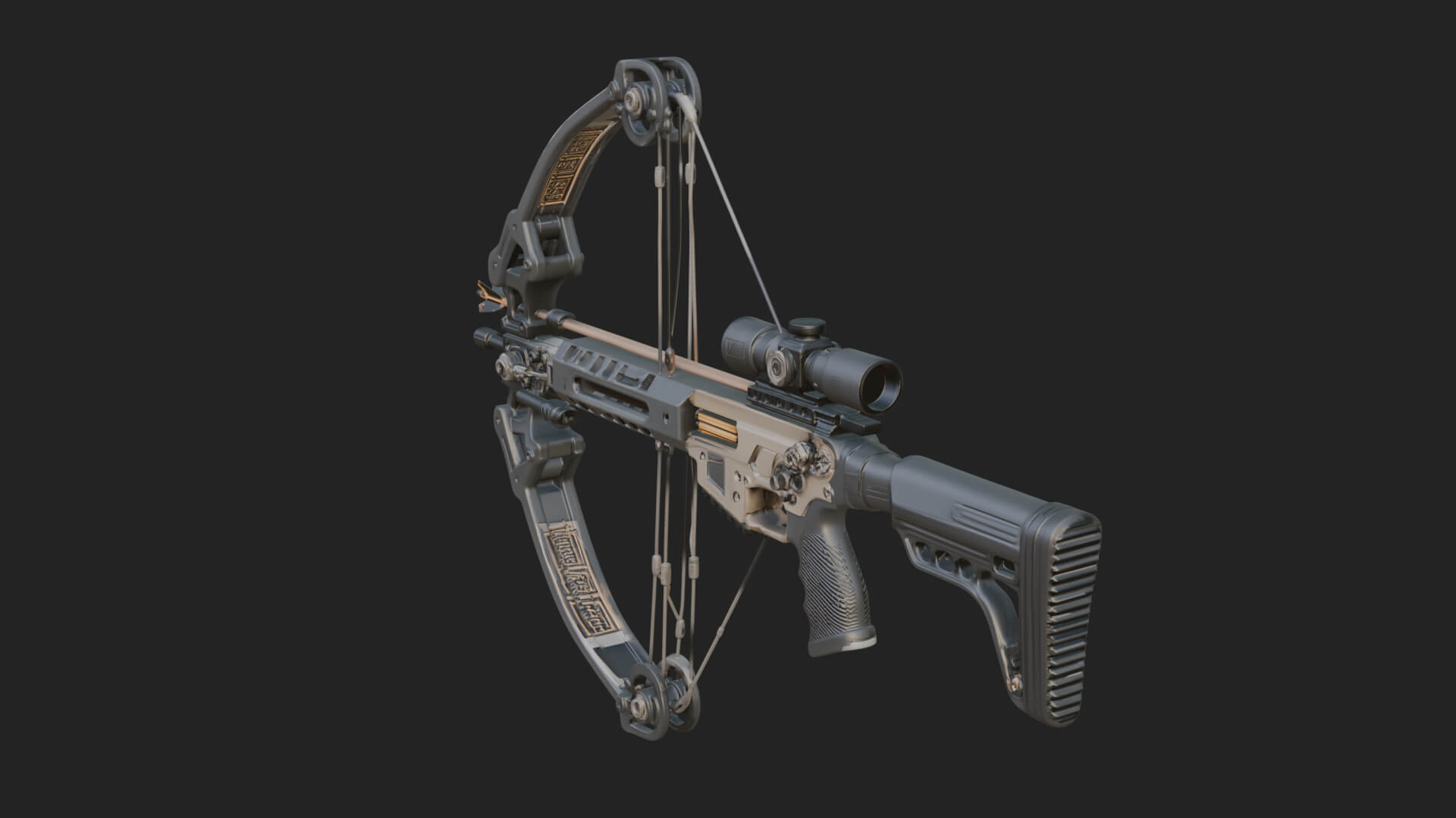 Tactical Scoped Crossbow Model Design 8 3D Print Model 3D Model
