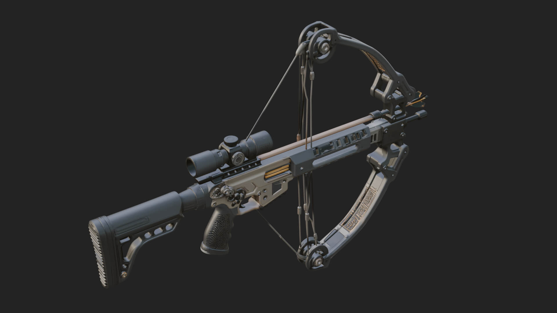 Tactical Scoped Crossbow Model Design 8 3D Print Model 3D Model