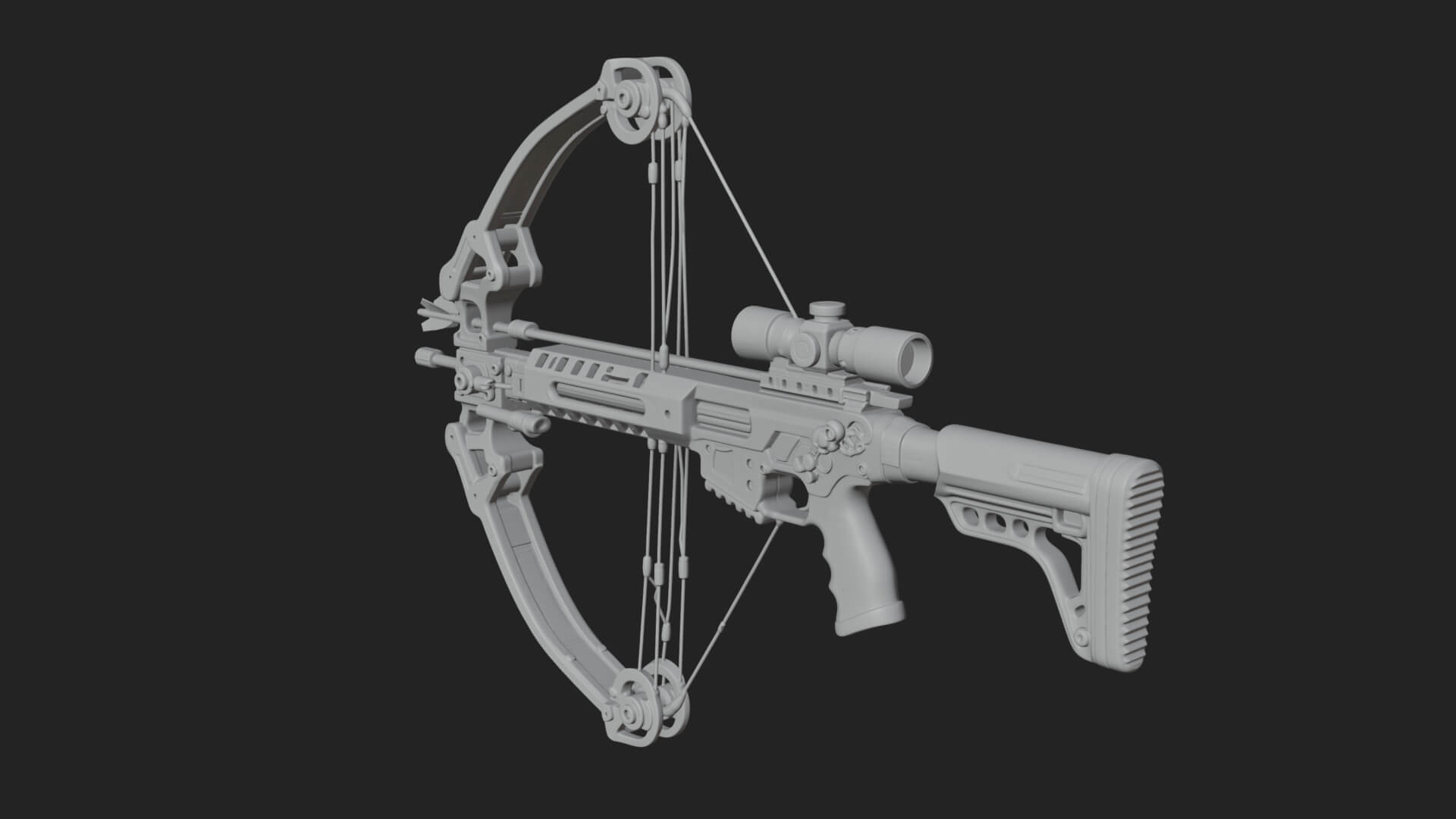 Tactical Scoped Crossbow Model Design 8 3D Print Model 3D Model