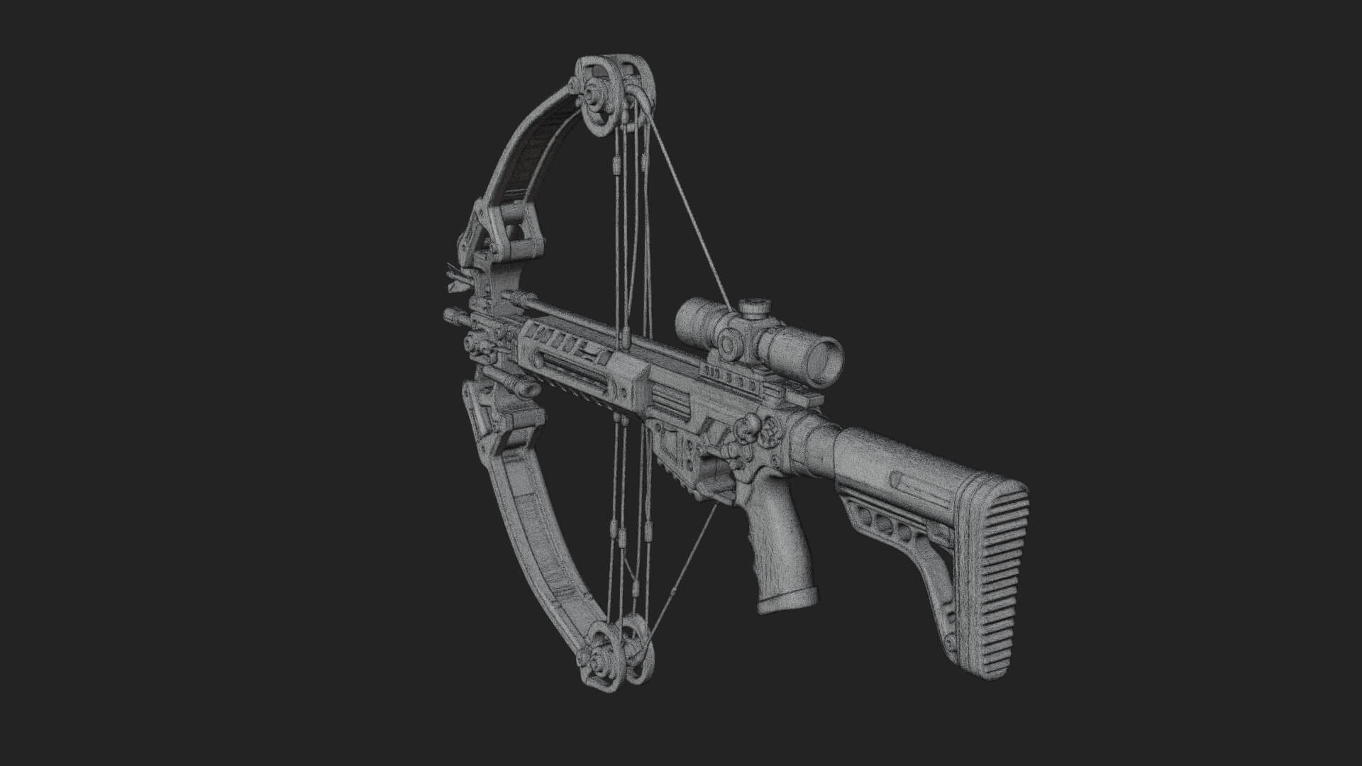 Tactical Scoped Crossbow Model Design 8 3D Print Model 3D Model