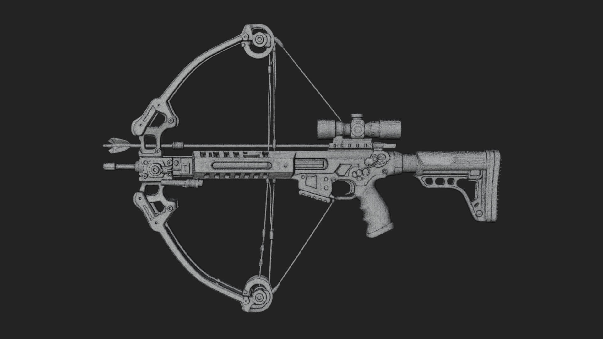Tactical Scoped Crossbow Model Design 8 3D Print Model 3D Model