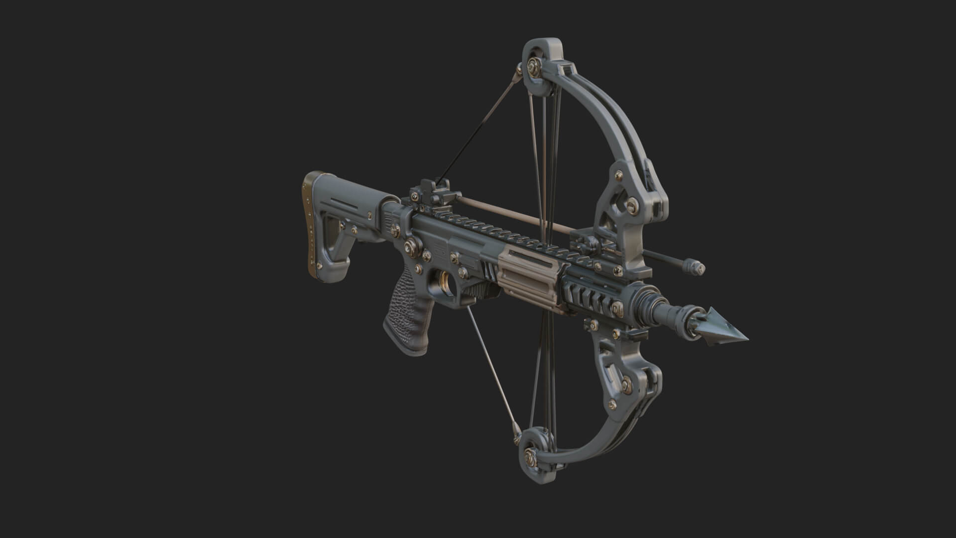 Tactical Scoped Crossbow Model Design 9 3D Print Model 3D Model