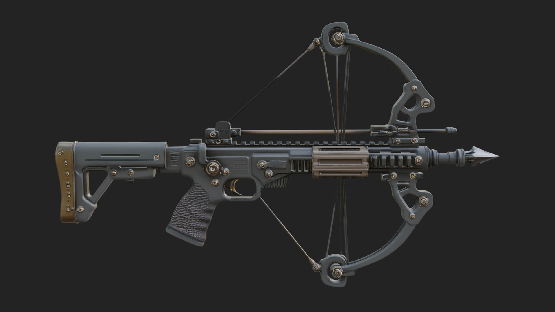 Tactical Scoped Crossbow Model Design 9 3D Print Model 3D Model