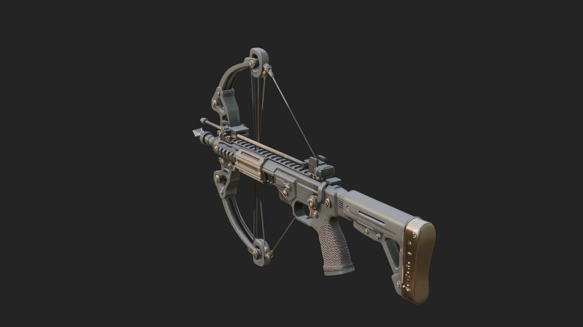 Tactical Scoped Crossbow Model Design 9 3D Print Model 3D Model