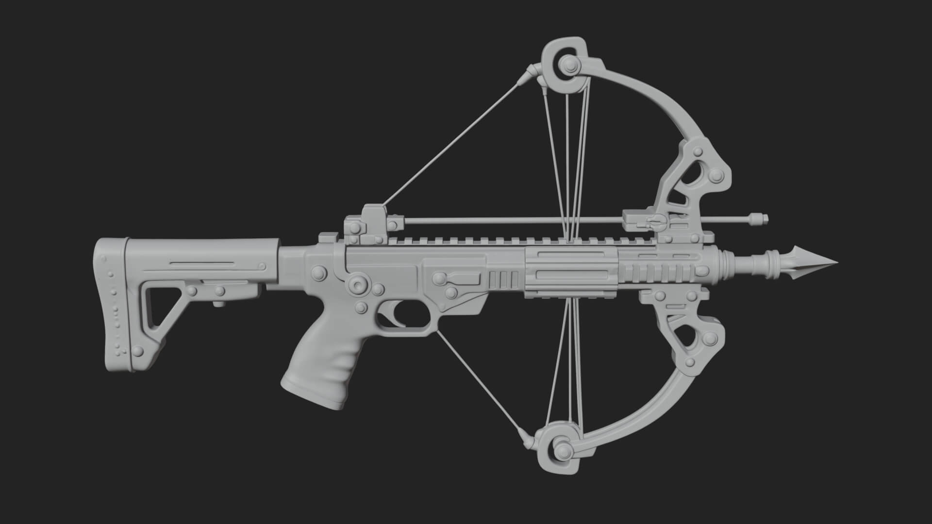 Tactical Scoped Crossbow Model Design 9 3D Print Model 3D Model