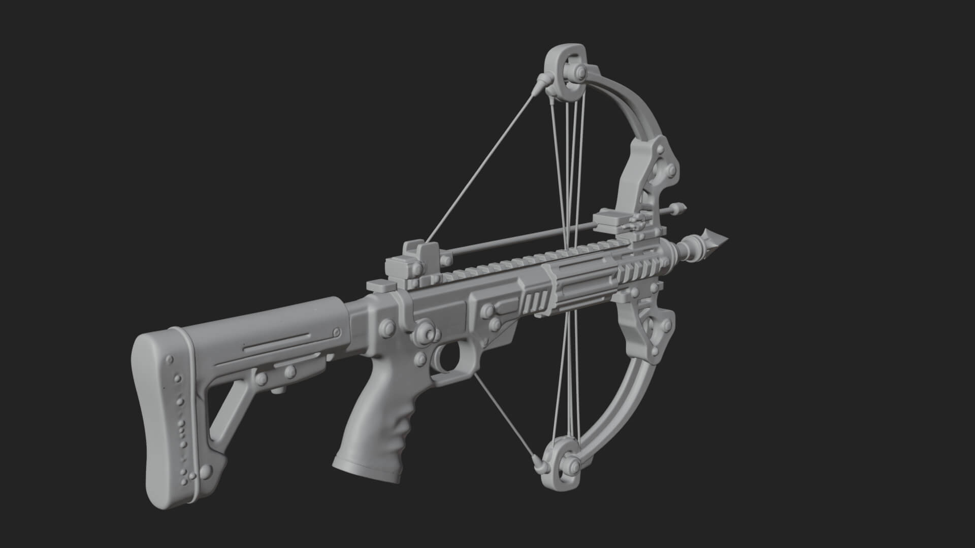 Tactical Scoped Crossbow Model Design 9 3D Print Model 3D Model